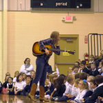 Nora Jane Struthers with Bearfoot at a Kentucky school presentation (January 2012)
