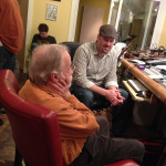 Roland White and Stephen Mougin in the studio to record Becky Buller's new album (3/25/14)