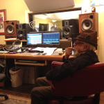Buddy Spicher listens to playback in the studio working on Becky Buller's new album (3/25/14)