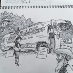 Artist rendering The Bluegrass Bus at Thomas Point Beach - August 2012