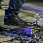Cody Kilby's pedals with Ricky Skaggs & Kentucky Thunder at the 2014 Bluegrass and Chili Festival - photo by Tom Dunning