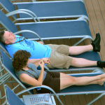 Lounging on deck on the First Quality Bluegrass Cruise (11/1/12) - photo by Julie King