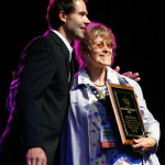 Lilly Pavlak with her Distinguished Achievement Award at IBMA 2011 - photo © Dean Hoffmeyer