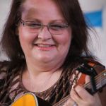 Dale Ann Bradley with Sister Sadie at the 2015 Delaware Valley Bluegrass Festival - photo by Frank Baker