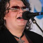 Tina Adair with Sister Sadie at the 2015 Delaware Valley Bluegrass Festival - photo by Frank Baker