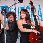 Dusty Rider and Leslie Ziegler with The Railsplitters at the 2015 Delaware Valley Bluegrass Festival - photo by Frank Baker