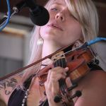 Christine King with The Railsplitters at the 2015 Delaware Valley Bluegrass Festival - photo by Frank Baker
