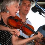 Laurie Lewis and Tom Rozum at the 2013 Delaware Valley Bluegrass Festival - photo by Frank Baker