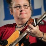 Dale Ann Bradley with Sister Sadie at the 2016 Delaware Valley Bluegrass Festival - photo by Frank Baker