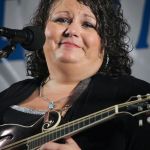 Tina Adair with Sister Sadie at the 2016 Delaware Valley Bluegrass Festival - photo by Frank Baker