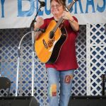 Dale Ann Bradley with Sister Sadie at the 2016 Delaware Valley Bluegrass Festival - photo by Frank Baker