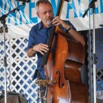 Ronnie Simpkins with Seldom Scene at the 2016 Delaware Valley Bluegrass Festival - photo by Frank Baker
