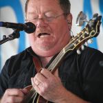 Lou Reid with Seldom Scene at the 2016 Delaware Valley Bluegrass Festival - photo by Frank Baker