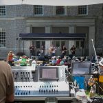 Donnie Carver at the board for IIIrd Tyme Out at the 2015 Bluegrass on the Grass Festival - photo by Frank Baker