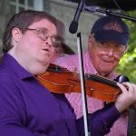 Michael Cleveland with Fletcher Bright at the 2015 Bluegrass on the Grass Festival - photo by Frank Baker