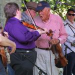 Michael Cleveland and Fletcher Bright with Dismembered Tennesseans at the 2015 Bluegrass on the Grass Festival - photo by Frank Baker