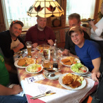 The Quicksilver boys try Greek-style schnitzel