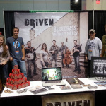 Driven setting up their exhibit booth at World of Bluegrass 2014