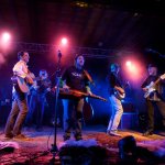 John Scofield jamming with The Infamous Stringdusters at the 2013 Festy - photo © Gina Elliott Photography