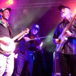 John Scofield jamming with The Infamous Stringdusters at the 2013 Festy - photo © Gina Elliott Photography