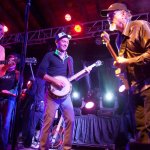 John Scofield jamming with The Infamous Stringdusters at the 2013 Festy - photo © Gina Elliott Photography