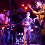 John Scofield jamming with The Infamous Stringdusters at the 2013 Festy - photo © Gina Elliott Photography