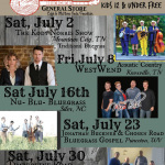 July 2016 performers at Elmer's General Store