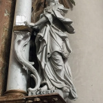 Statue of St. Cecilia at St. Catharina's Church in Belgium seen during the Po' Ramblin' Boys Back To The Mountains EuroTour 2016