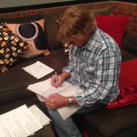 Richard Bennett taking notes at Main Street Recording while Flashback is recording