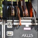 Ron Block's instrument rack with Alison Krauss & Union Station; FloydFest 11 - photo © 2012 G. Milo Farineauu