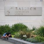 Cat nap outside the Convention Center at World of Bluegrass 2016 - photo by Frank Baker
