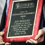 Distinguished Achievement Award for Jim Rooney at World of Bluegrass 2016 - photo by Frank Baker