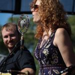 Brandon Bostic and Becky Buller at Wide Open Bluegrass 2016 - photo by Frank Baker