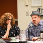Becky Buller and Stephen Mougin at the Plugging In seminar at World of Bluegrass 2016 - photo by Frank Baker