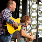 Stephen Mougin and Sam Bush at FreshGrass 2013 - photo by Dave Hollender