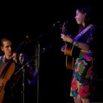 Nat Smith with Sarah Jarosz at FreshGrass 2013 - photo by Dave Hollender