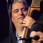 Mickey Harris with Rhonda Vincent at the May 2016 Gettysburg Bluegrass Festival - photo by Frank Baker