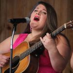 Sally Berry with Rhonda Vincent at the May 2016 Gettysburg Bluegrass Festival - photo by Frank Baker