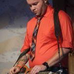 Tyler Collins with Darrell Webb Band at the August 2016 Gettysburg Bluegrass Festival - photo by Frank Baker