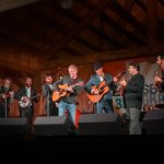 Travelin\' McCourys jam with Steep Canyon Rangers at the Gettysburg Bluegrass Festival (August 2014) - photo by Frank Baker