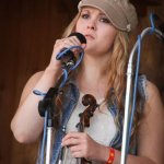 Shelby Gold with Gold Heart at the Gettysburg Bluegrass Festival (May 2015) - photo by Frank Baker