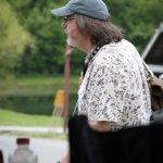 David Morris, in need of a trim, at the Gettysburg Bluegrass Festival (May 2015) - photo by Frank Baker