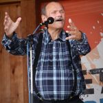 James King singing with Seldom Scene at the August Gettysburg Bluegrass Festival - photo by Frank Baker
