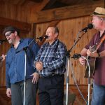 James King and Ron Rigsby singing with Seldom Scene at the August Gettysburg Bluegrass Festival - photo by Frank Baker