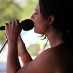 Molly Cherryholmes with Mountain Heart at the August Gettysburg Bluegrass Festival - photo by Frank Baker