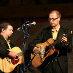 Aaron McDaris and Ben Helson with Rhonda Vincent & The Rage at Gettysburg (May 19, 2012) - photo by Frank Baker