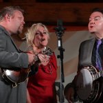 Rhonda Vincent with Joe Mullins & the Radio Ramblers at the August 2013 Gettysburg Bluegrass Festival - photo by Frank Baker