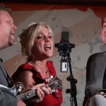 Rhonda Vincent with Joe Mullins & the Radio Ramblers at the August 2013 Gettysburg Bluegrass Festival - photo by Frank Baker