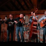Travelin' McCourys with Bill Nershi at the August 2013 Gettysburg Bluegrass Festival - photo by Frank Baker