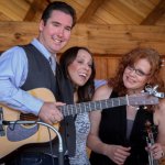 Darin & Brooke Aldridge with Becky Buller at the 2013 August Gettysburg Bluegrass Festival - photo © Frank Baker